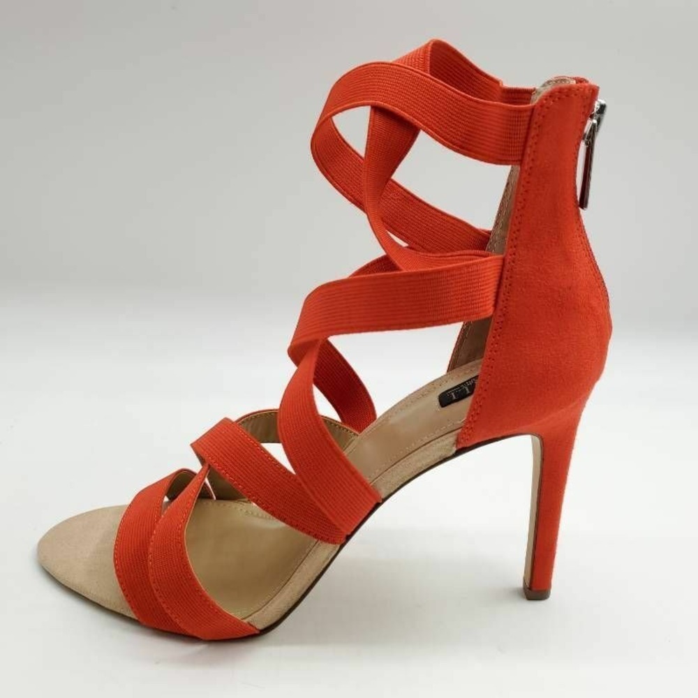 G.I.L.I Shoes Womens Fiyana Red 9.5 Stiletto Sandals Gladiator Back Zip Stylish